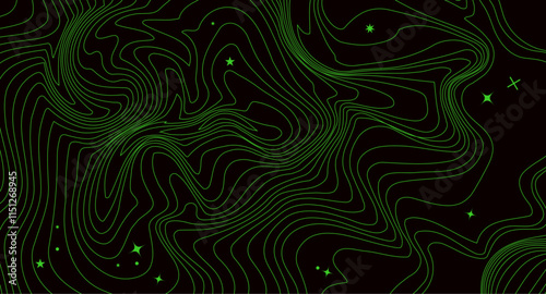 Abstract metaverse design with bling stars and wave lines