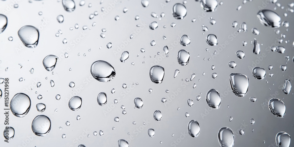 Water droplets on a transparent gray background create a visually appealing pattern, showcasing the beauty of drops of water as they glimmer against the sleek surface. Perfect for various designs. Water droplets on a transparent gray background create a visually appealing pattern, showcasing the beauty of drops of water as they glimmer against the sleek surface. Perfect for various designs.