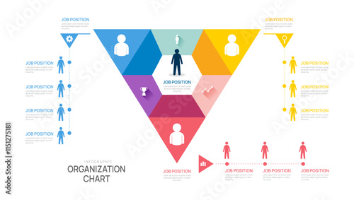 organization chart Infographic template for with business avatar icons. vector illustration.