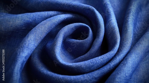 Elegant Blue Fabric Texture with Soft Wavy Design and Drapery