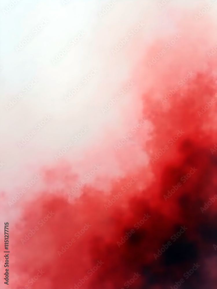 Fototapeta premium Red Gradient Edge In style of Watercolor Painting For Backdrops and Copy Space Usage Fading-to-Clear Diagonal Layout