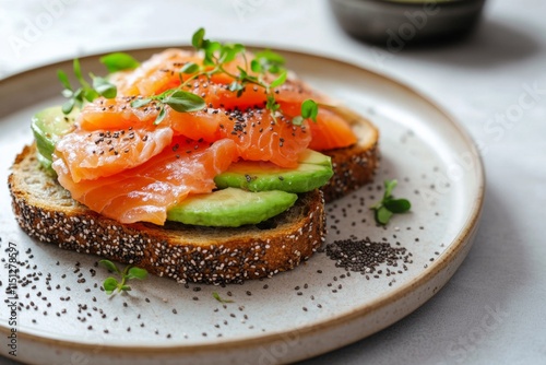 Avocado Toast with Smoked Salmon - Healthy and Delicious photo