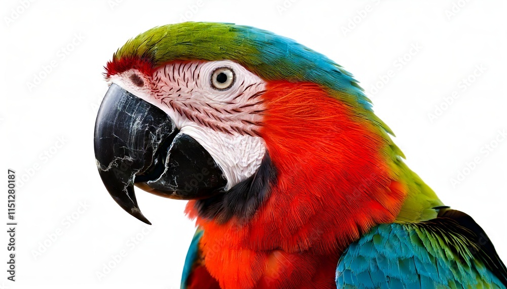 Obraz premium A parrot on a white background, showcasing a unique expression