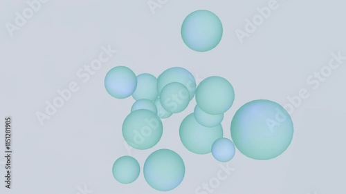 Blue bubbles appear on the screen and gather smoothly in the center.