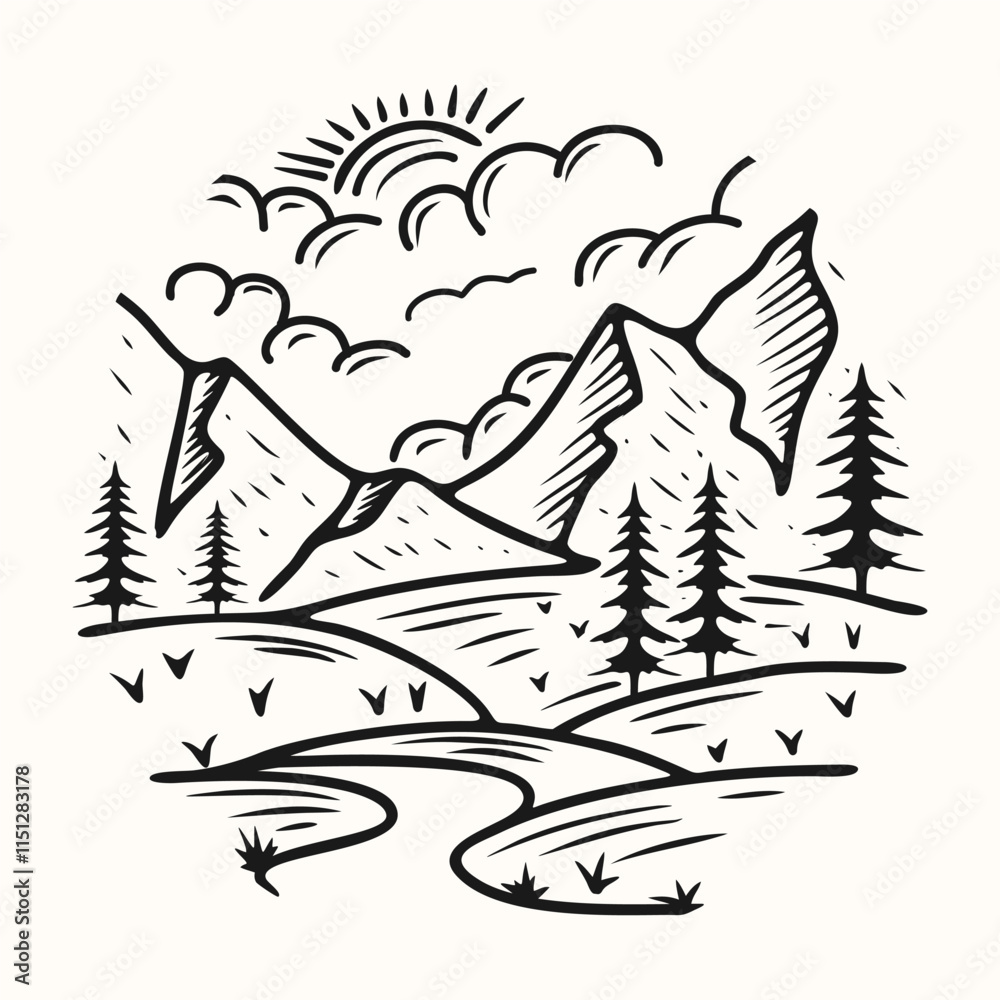 Mountain logo. Combines elements of a large mountain and makes it one. Suitable for sports, climbing equipment and others. Mountain logo. Combines elements of a large mountain and makes it one. Suitable for sports, climbing equipment and others.