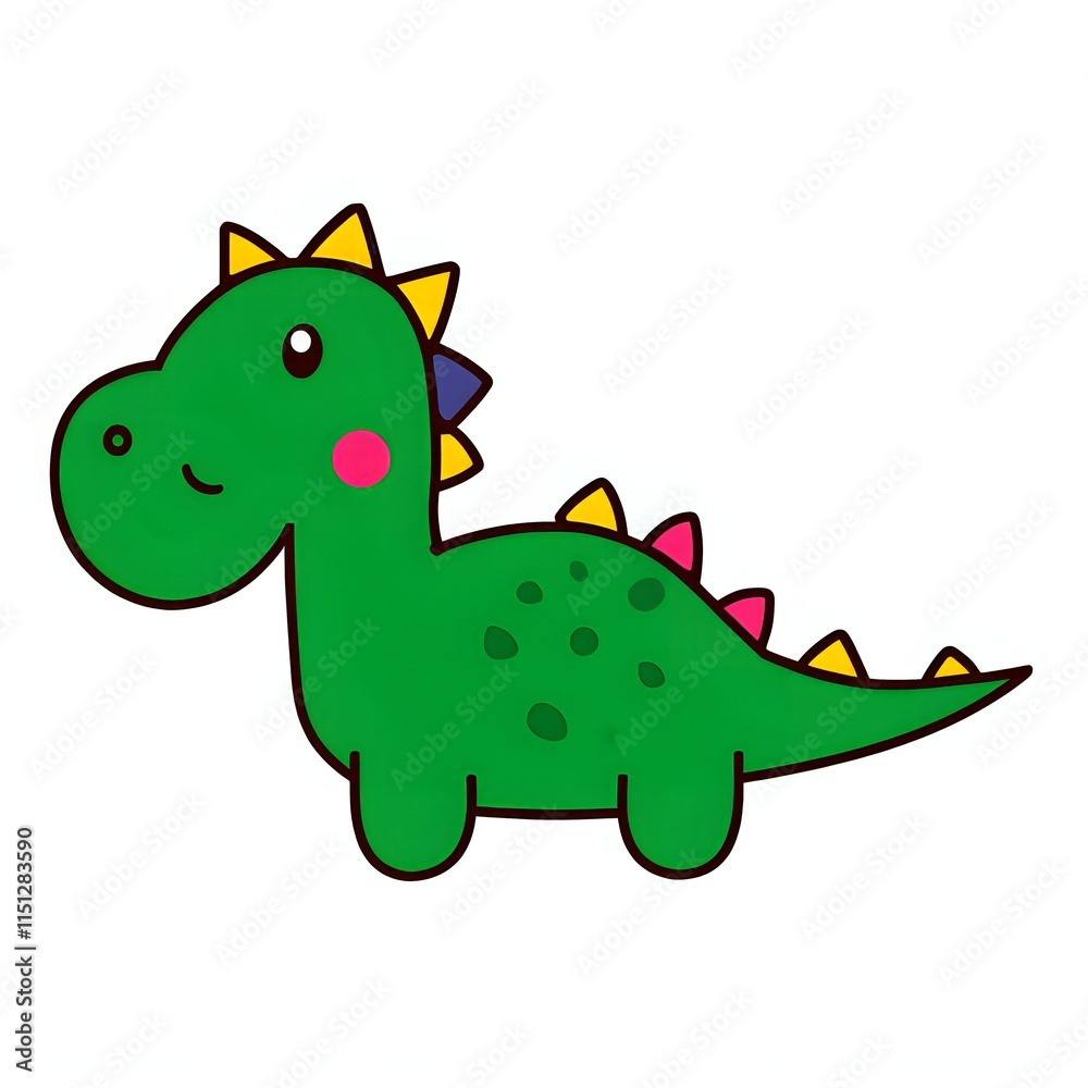 A simple cartoon dino with a white background A simple cartoon dino with a white background