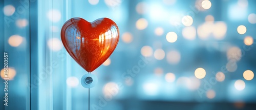 Heart and stethoscope on a blurred doctors office background, representing health, medicine, and wellness, with a red heart symbolizing health day photo