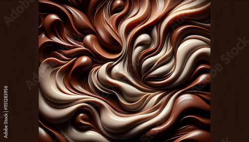 Pantone A soft, flowing pattern where chocolate and cream mix seamlessly, creating an abstract and smooth te3 photo