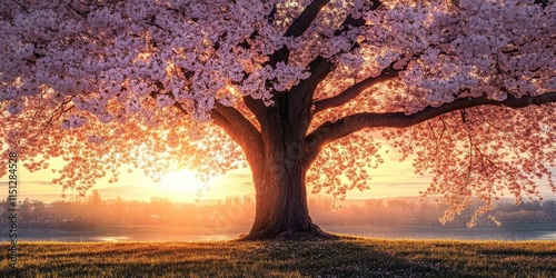 Cherry tree in a renowned location showcasing the beauty of cherry blossoms, the cherry tree is admired for its stunning blooms and picturesque scenery, making it a must see attraction.