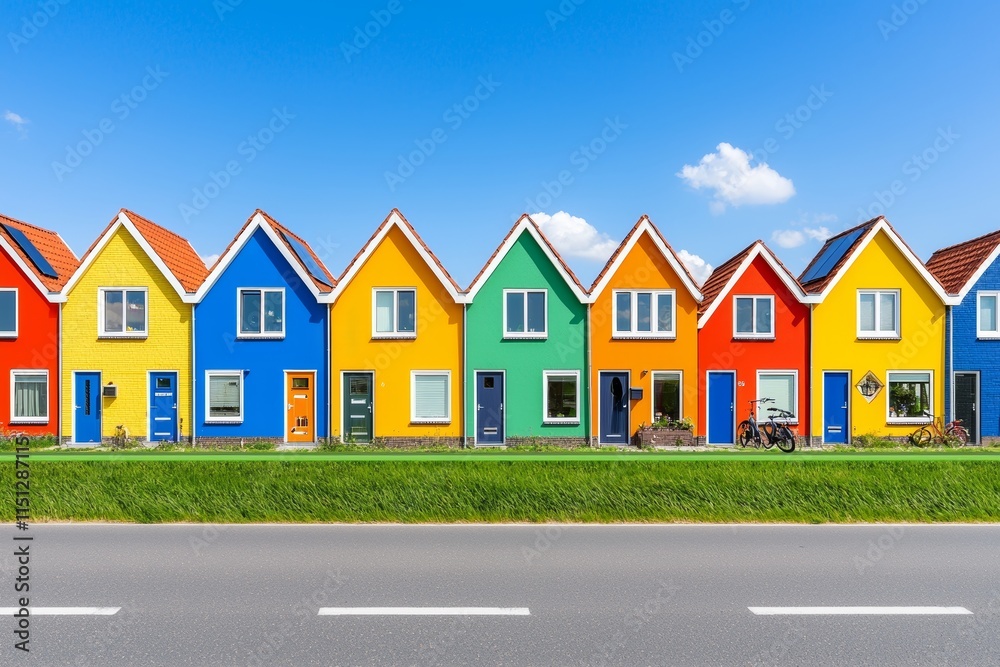 Solar Panels for Renewable Energy in a Contemporary Suburban Area: Green Energy, Sustainable Power, and Climate Sustainability - High Quality Image. Solar Panels for Renewable Energy in a Contemporary Suburban Area: Green Energy, Sustainable Power, and Climate Sustainability - High Quality Image.