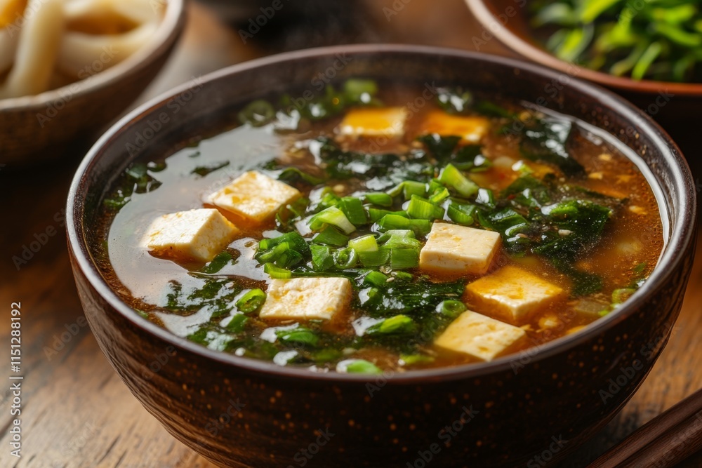 Hearty Miso Soup with Tofu and Seaweed Hearty Miso Soup with Tofu and Seaweed