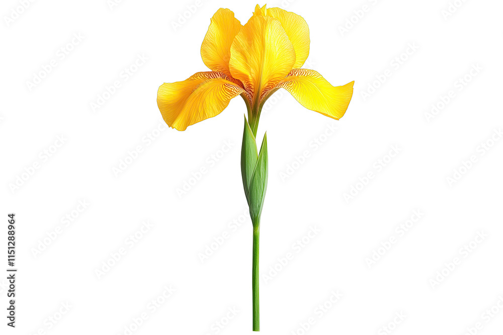Iris botanical idea. A vibrant yellow flower with delicate petals showcasing nature's beauty. Iris botanical idea. A vibrant yellow flower with delicate petals showcasing nature's beauty.