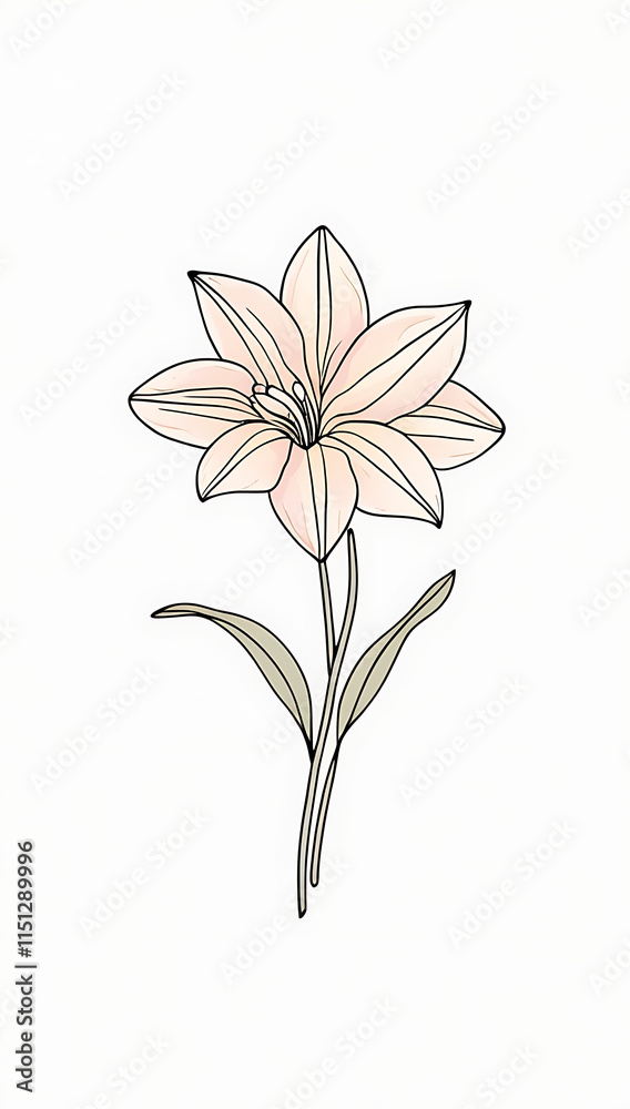 Naklejka premium A beautiful vector art illustration of Alstroemerias flowers, showcasing their elegant petals and vibrant colors. Created with generative AI.