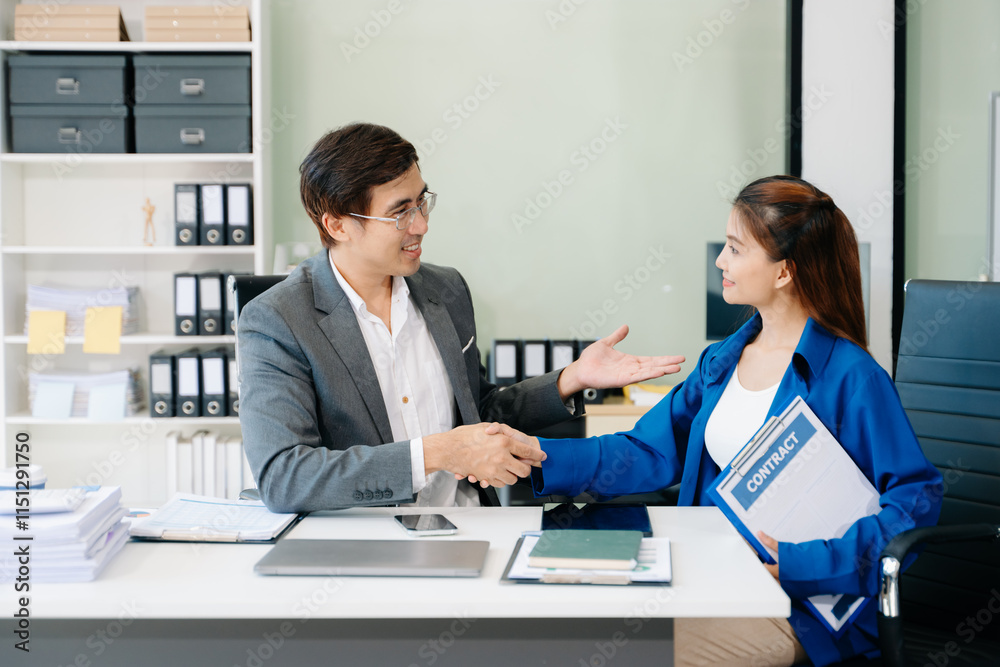Portrait of success business people working together in modern office. Portrait of success business people working together in modern office.