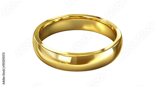 Golden Wedding Band: A classic gold wedding ring, symbolizing commitment and enduring love.  The perfect image for wedding announcements, articles, or websites related to marriage.  photo