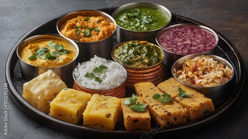 Savoring gujarati thali a culinary journey gujarat food experience traditional setting authentic flavors
