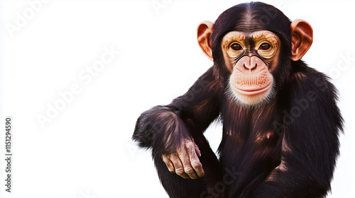 Beautiful chimpanzee clipart isolated on a white background