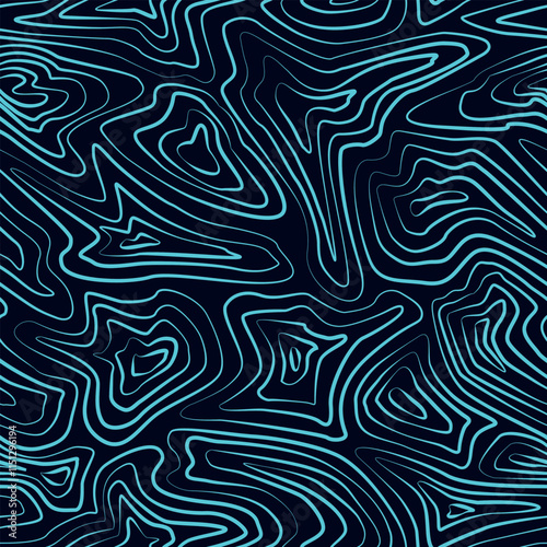 Seamless pattern with wavy lines in blue. Vector illustration for prints on fabrics, wallpapers, scraps and for interior design and views in a water abstract style