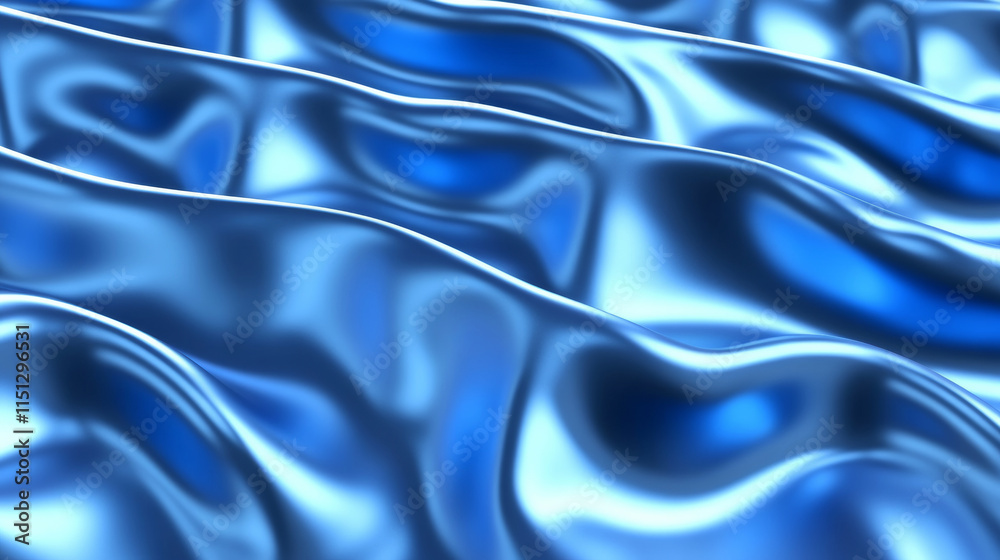 Fototapeta premium Smooth blue waves create calming and serene abstract background