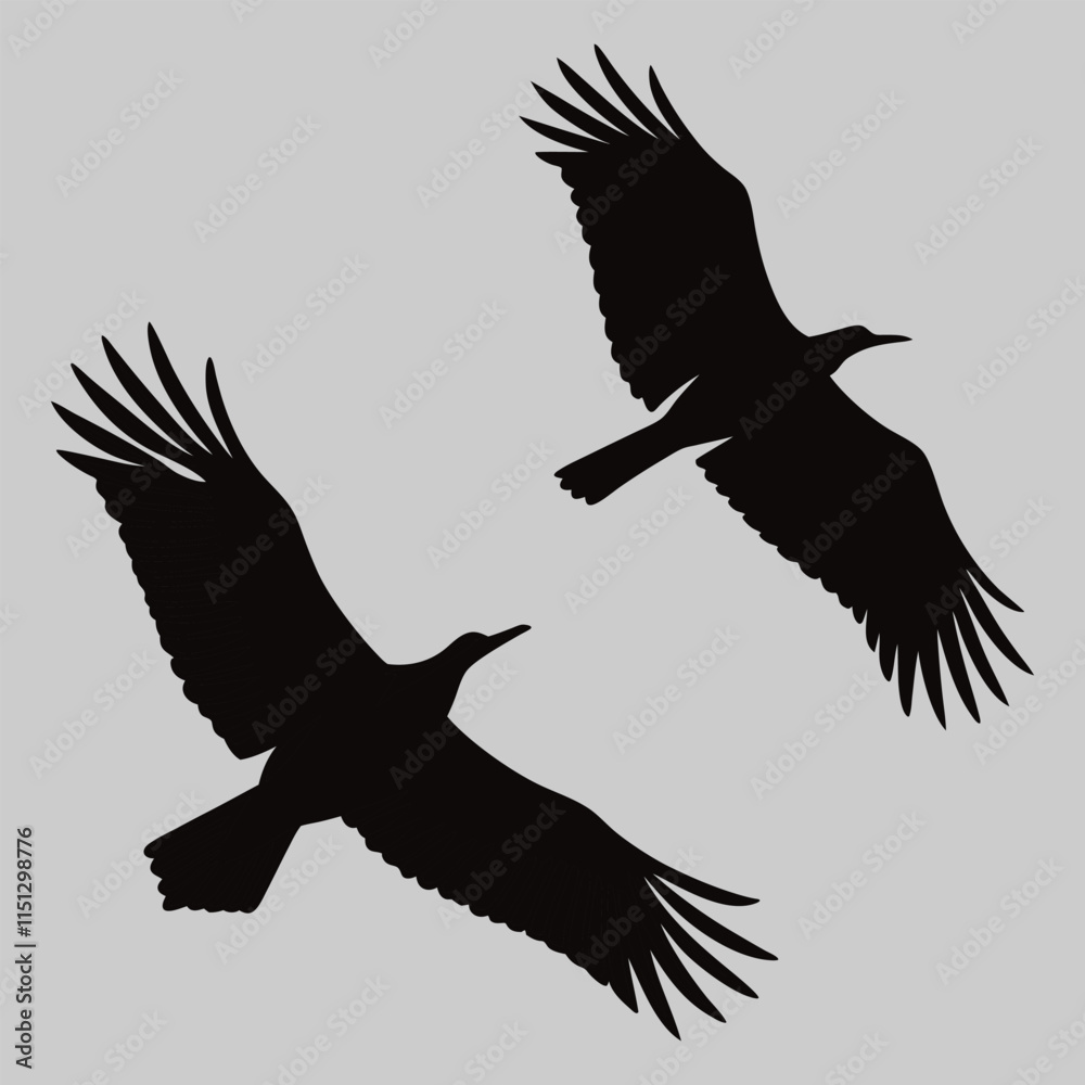 two birds flying silhouette design art and illustration two birds flying silhouette design art and illustration