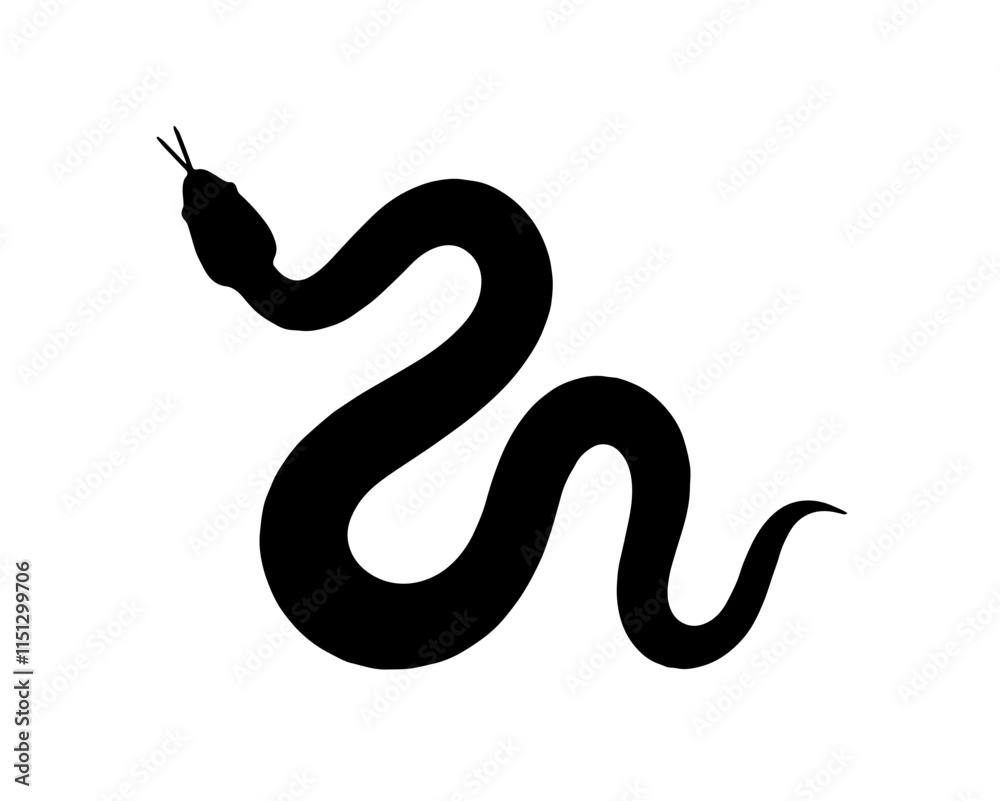 Chinese New Year Zodiac Sign year of the Snake Chinese calligraphy vector flat style illustration Chinese New Year Zodiac Sign year of the Snake Chinese calligraphy vector flat style illustration