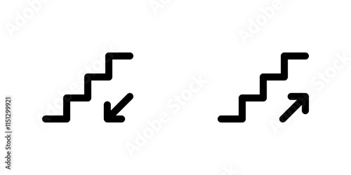 Stairs up and down pictogram. stairs sign illustration.	
