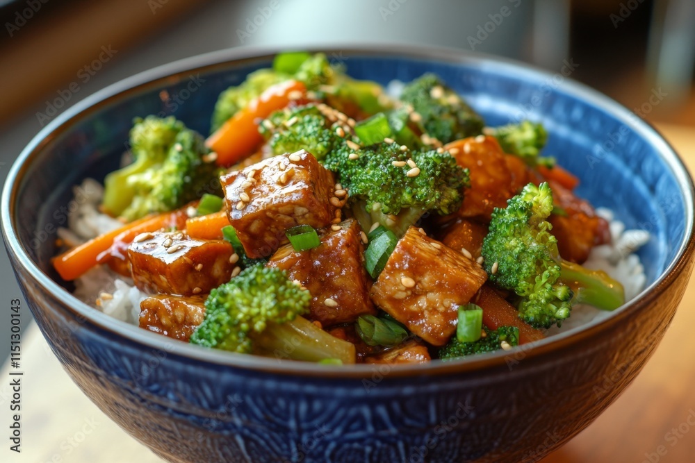 Tofu Stir-Fry with Broccoli and Rice
