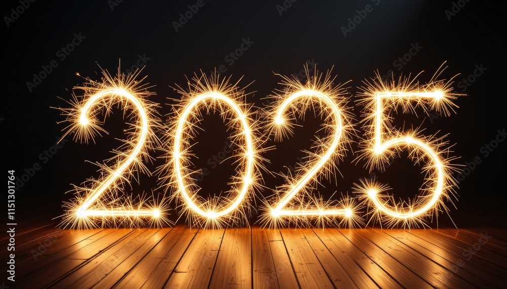Sparklers forming 2025: A New Year's Eve Celebration Sparklers forming 2025: A New Year's Eve Celebration