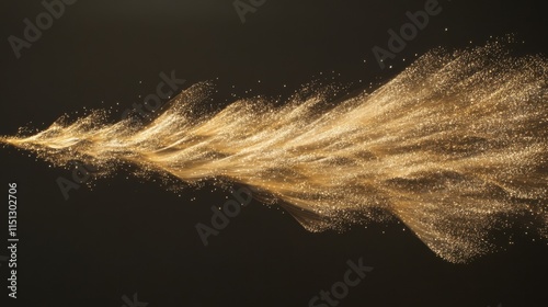 Golden Dust Particle Flow Abstract Background Image Elegant Design Texture