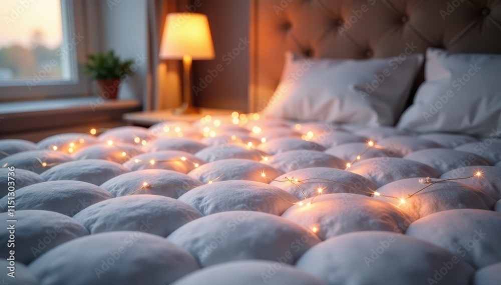 Obraz premium Softly glowing mattress with subtle patterns, serene colors, peaceful ambiance , sleeping, gentle