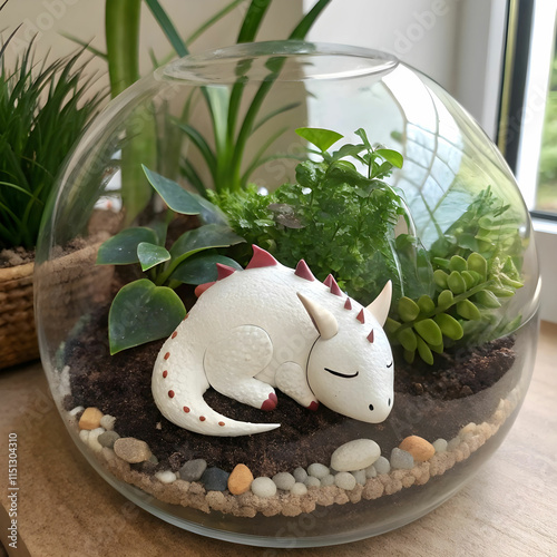 a terrarium with a small miniature adorabl photo