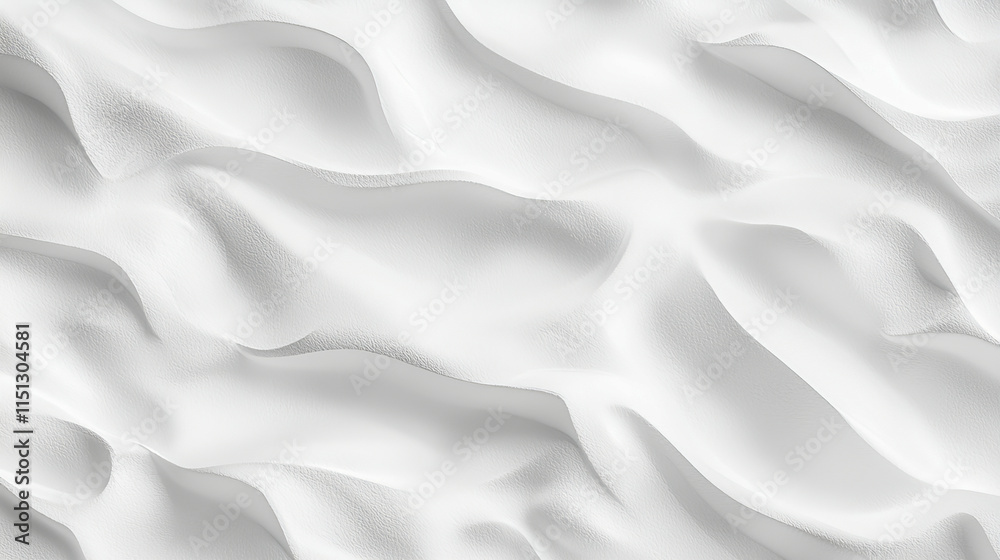 Obraz premium Abstract white texture with wavy patterns and shadows
