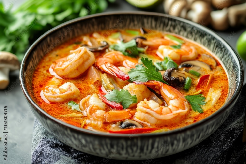 Thai Tom Yum Soup with Shrimp - A Flavorful Culinary Delight Thai Tom Yum Soup with Shrimp - A Flavorful Culinary Delight