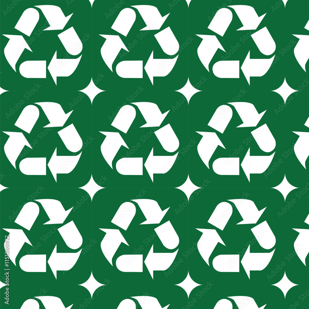 Fototapeta premium recycle symbol on green background