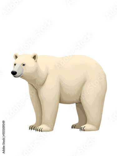Polar Bear (Ursus maritimus) die cut transparent.	