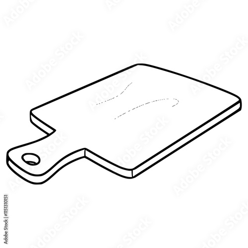 cutting board illustration hand drawn outline vector