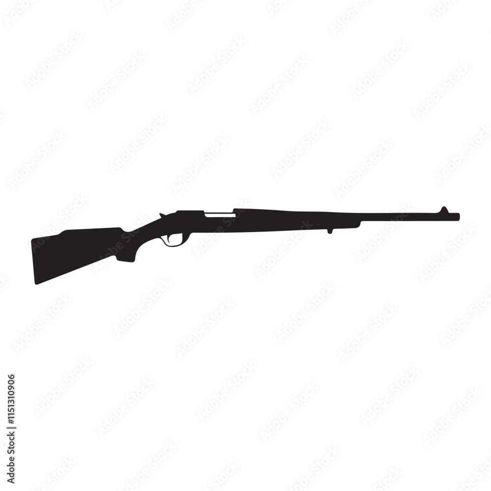 a rifle silhouette vector icon design with a white background
