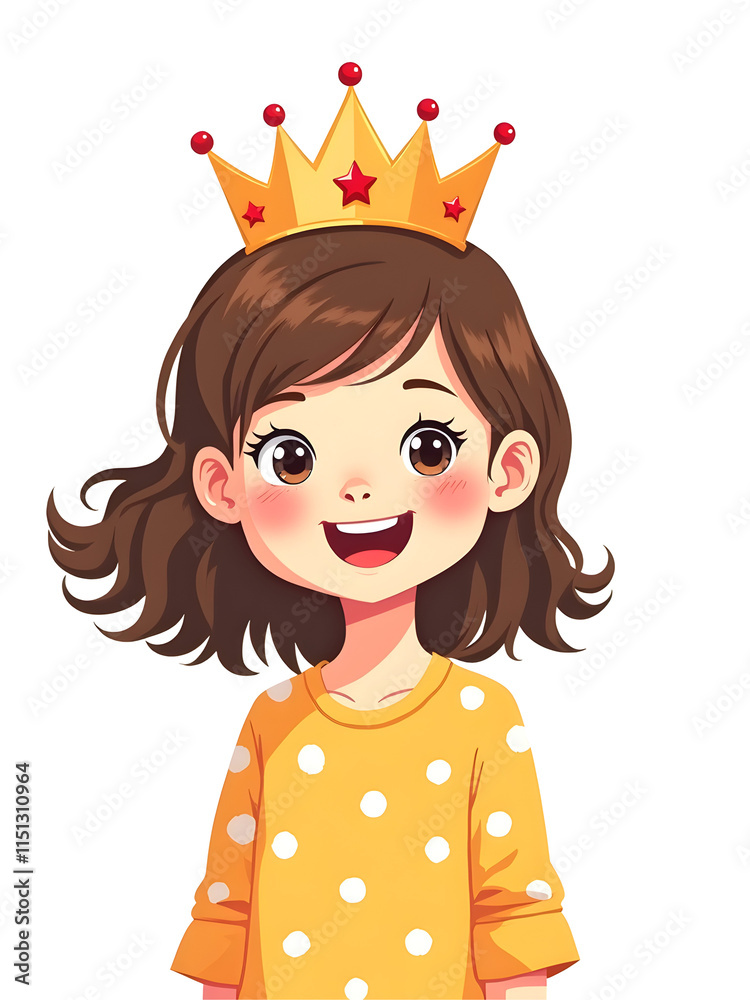 Happy smiling little girl wearing princess crown isolated on white. Happy smiling little girl wearing princess crown isolated on white.