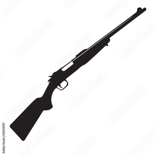 a rifle silhouette vector icon design with a white background
