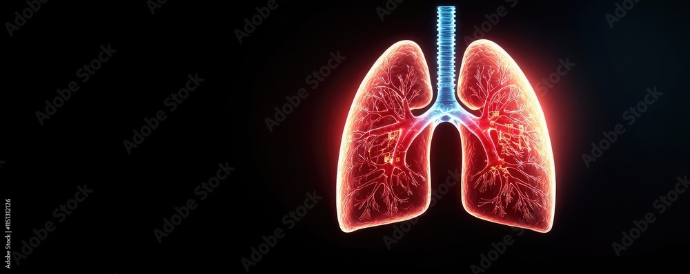 Fototapeta premium Tuberculosis disease idea. Visual representation of human lungs highlighting their intricate structure.