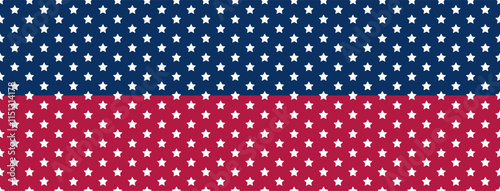 Star pattern on blue red stripe background template. America 4th of July Memorial or Independence day theme wallpaper.	
