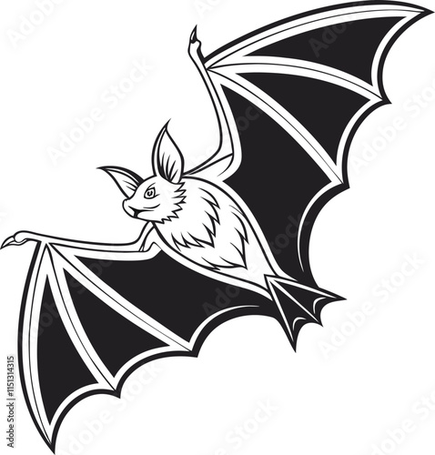 Night Flight: A stylized bat in flight