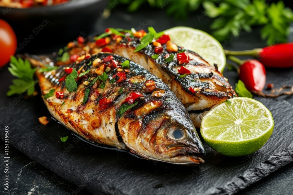 Grilled Fish with Lime and Spices Grilled Fish with Lime and Spices