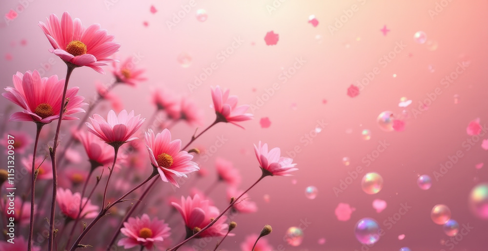 Natural pink floral wallpaper for background with space for text Natural pink floral wallpaper for background with space for text