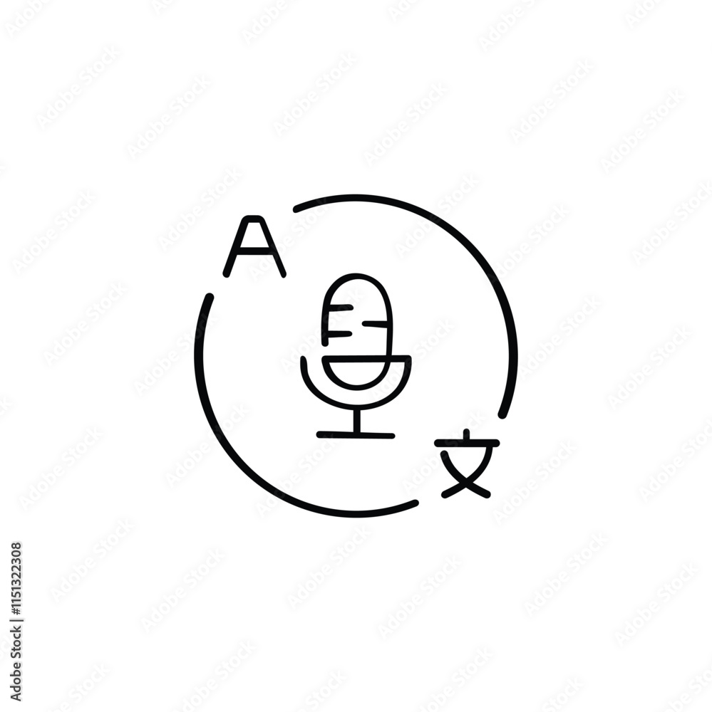 Speaking Translation Line Style Icon Design Speaking Translation Line Style Icon Design