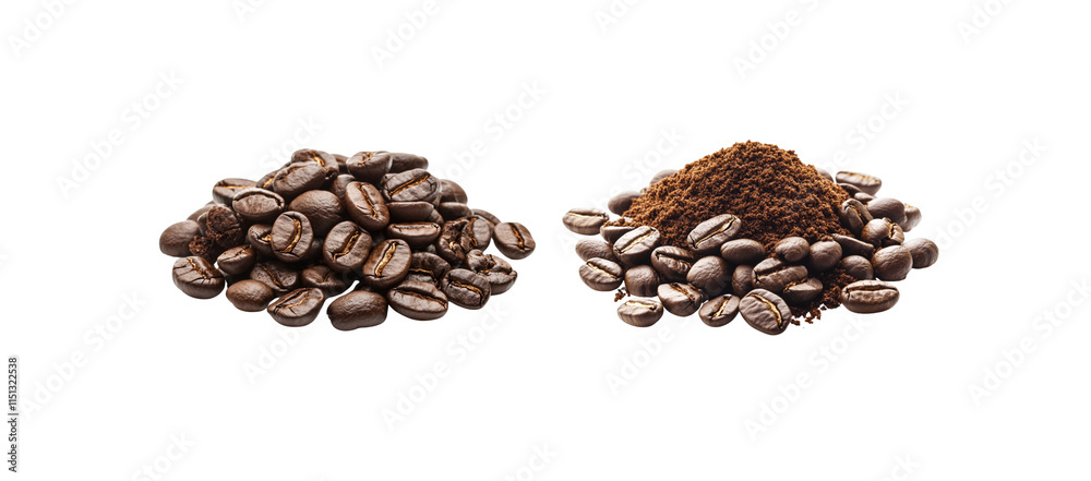 Stack of ground coffee isolated on white background
Stack of ground coffee isolated on white background