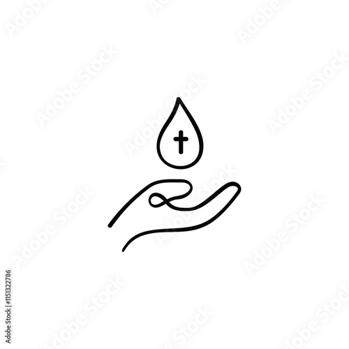 Baptism Line Style Icon Design