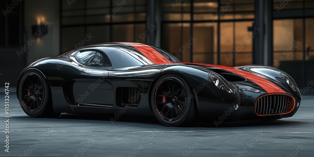 The roar of the engine and the thrill of the road in a powerful sports car The roar of the engine and the thrill of the road in a powerful sports car