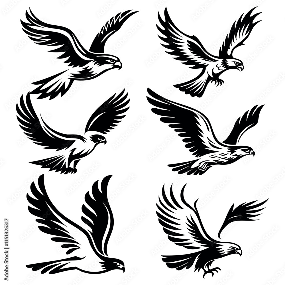 eagle in flight icon collection eagle in flight icon collection