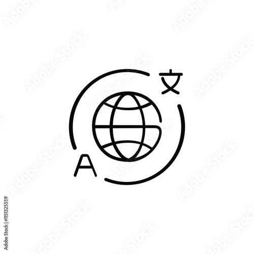 Language Line Style Icon Design